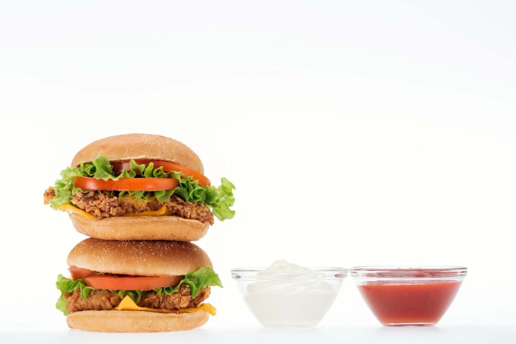 photo of 2 chicken sandwiches